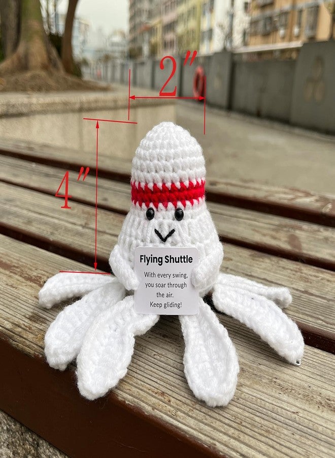 PLWalker Emotional Support Badminton Gifts, Crocheted Badminton Plush Decor, Funny Positive Crochet Badminton Stuffed Doll Plushies - Image 2